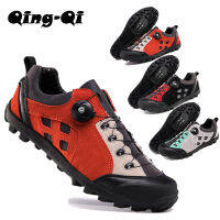 QingQi-TB199บุรุษ MTB รองเท้าระบายอากาศรองเท้าขี่จักรยานกับ SPD รองเท้าสวมใส่ MTB กรวดถนน BikeSneakers เทนนิส Masculino 39-50