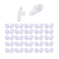 【CW】 25 Pairs Of Silicone Eyeglass Push In Round 9Mm  amp; 5 Soft Elliptical Glasses (Transparent)