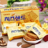 ส่งตรงจากเกาหลี Hot item 크라운 치즈샌드 บิสกิตสอดใส้ชีส Crown Cheese Sand Biscuits 60g