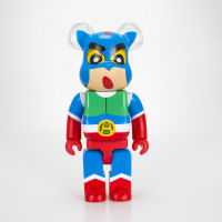 Crayon Xiaoxin Bearbrick ของเล่นหมีบล็อคก่อสร้างแบบไดนามิกความรุนแรงซูเปอร์แมน400% ตกแต่งโมเดลมือ