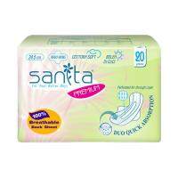 [Hot Promotion] Sanita  แซนนิต้า พรีเมี่ยม แม็กซี่ ผ้าอนามัย มีปีก ผิวหน้านุ่ม ความยาว 24.5 ซม. ผิวสัมผัสนุ่ม (20 ชิ้น)  Work from Home Delivery เก็บปลายทางได้