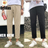 Orfilas✨✨ ผู้ชายกางเกงลำลองผู้ชายตรงกางเกงกีฬาลำลอง, สีทึบผู้ชายกางเกงเรียบง่าย กางเกงผู้ชายเอวสูง กางเกงฮาเร็มหลวม S-XXXL!!