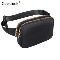 Geestock Fanny Pack Womens Waist Bag Fashion Belt Bags Women Waist Pack Dual Zipper Waterproof Crossbody Bag Ladies Bum Hip Bag