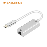 CABLETIME USB C Ethernet Adapter 1000Mbps to RJ45 Lan Network Card USB C 3.1 Type c Hub for Samsung Galaxy Note9 C045