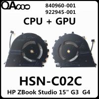 840960-001/922945-001พัดลม CPU สำหรับ HP Zbook Studio 15 "G3 G4ซีพียูและพัดลมระบายความร้อน GPU HSTNN-C88C HSN-C02C