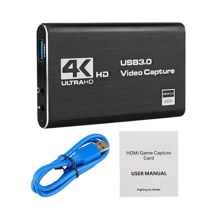 การ์ดบันทึกวิดีโอ4K กล้อง HD 1080P 60Fps กล่องบันทึก HDMI-เข้ากันได้กับ USB 3.0ชิ้นเครื่องบันทึกการสตรีมสด
