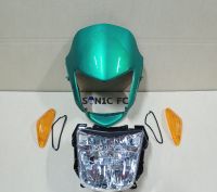 หน้ากากหน้า โซนิค (sonic) รุ่นแรก ปี2000-2001 สีเขียว (174) พร้อมไฟหน้า และฝาไฟเลี้ยวส้ม