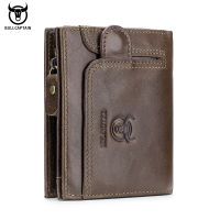 BULLCAPTAIN 100 Genuine Leather Mens Rfid Wallet Multifunctional Storage Bag Coin Purse Wallet Card Case