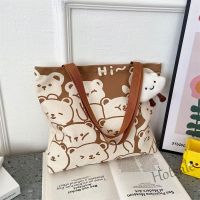 【hot sale】✺ C16 Yohan Canvas Bag Woman Large Capacity Zipper Shoulder Tote Bag Cute Student Tote Bag