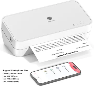 Wireless Bluetooth A4 Paper Portable Thermal Printer 216mm for Phomemo M08F