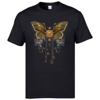 High Quality Brand Tops T-Shirts Casual Retro Vintage Steampunk Butterfly Printed On Tshirts New Machine Design T Shirt Male  ZKM4