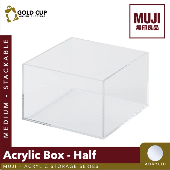 MUJI Stackable Acrylic Box Half Medium About 12.6 x 12.6 x 8cm