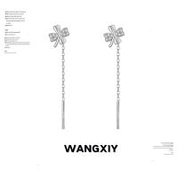 WANGXIY 925เงินสง่างามสี่ใบโคลเวอร์สายหูต่างหูเครื่องประดับ