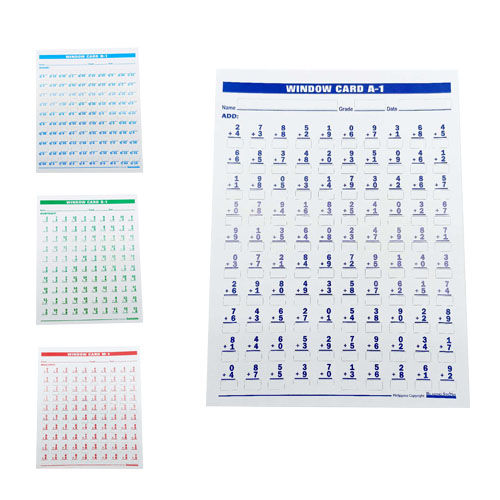 50PCS 1REAM window card 4 fraction M-1 S-1 A-1 D-1 LEARNING CARD ...