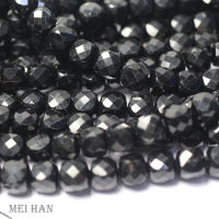 Meihan (1 strandset) Natural Black Tourmaline 8 mm Faceted Cube loose beads For DIY jewelry making design