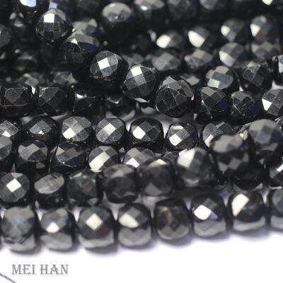 Meihan (1 strandset) Natural Black Tourmaline 8 mm Faceted Cube loose beads For DIY jewelry making design