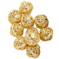 Loose Beads, Separate Beads, Diy Jewelry Accessories, Golden Hollow Ball Beads, Lantern Round Beads, Beaded