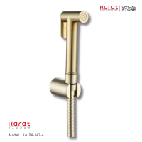 Karat Faucet ชุดสายฉีดชำระสแตนเลส 304 พร้อมสายและขอแขวนสีทองด้าน รุ่น KA-04-347-41