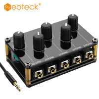 Neoteck 4-Channel 3.5Mm Inoutput Mini Passive Stereo Audio Mixer With Separate Volume Controls For Mixing Instrument เครื่องเล่นซีดี