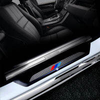 【Trusted】 4D M คาร์บอนไฟเบอร์คาร์บอนรถประตู Sill Cover สติกเกอร์สำหรับ BMW X1 X3 X6 5 1 3 7 Series E70 E83 E84 E72 F25 F15 E71 2009-2018 4Pcs