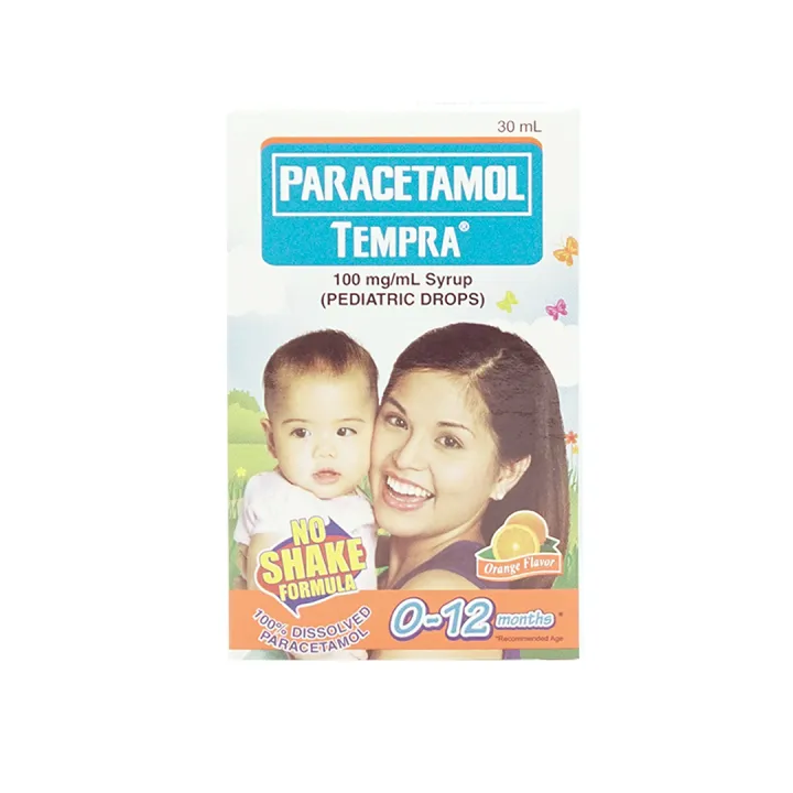 Tempra Paracetamol 100mg/ml 30ml Syrup Pediatric Drops Orange Flavor (0 ...