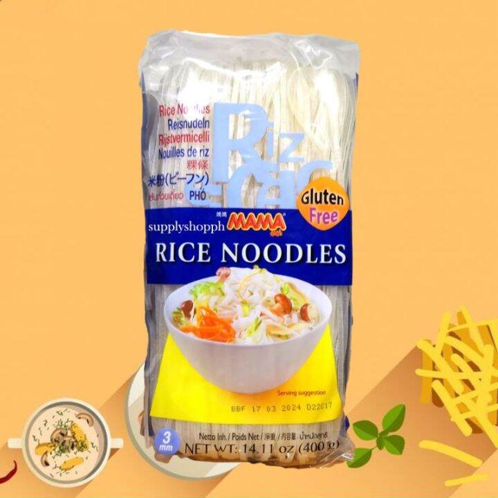 MAMA Rice Noodles Gluten Free 400g (3mm) Lazada PH