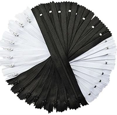☊ 10 Pcs 15-60cm (6-24 Inch) Quality Black White Mixed Length DIY Accessories Nylon Coil Zippers Tailor Garment Sewing Handcraft