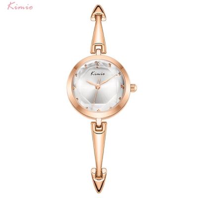 Kimio นาฬิกาชุดผู้หญิงมีแบรนด์นาฬิกาสแตนเลสสร้อยข้อมือเหล็กหน้าปัดสีรุ้งนาฬิกาควอทซ์ผู้หญิง Zegarek Damski