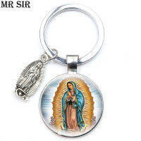 Creative Virgin Mary แฟชั่นพวงกุญแจ R ศาสนา Charms Amulet Key Chain Photo Custom จี้แก้ว Keyring คีย์อุปกรณ์เสริม