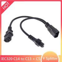 IEC320 C14 To IEC320 C13 + C5 Y สายไฟสายเคเบิลสำหรับ PC Monitor เครื่องสแกนเนอร์เครื่องพิมพ์