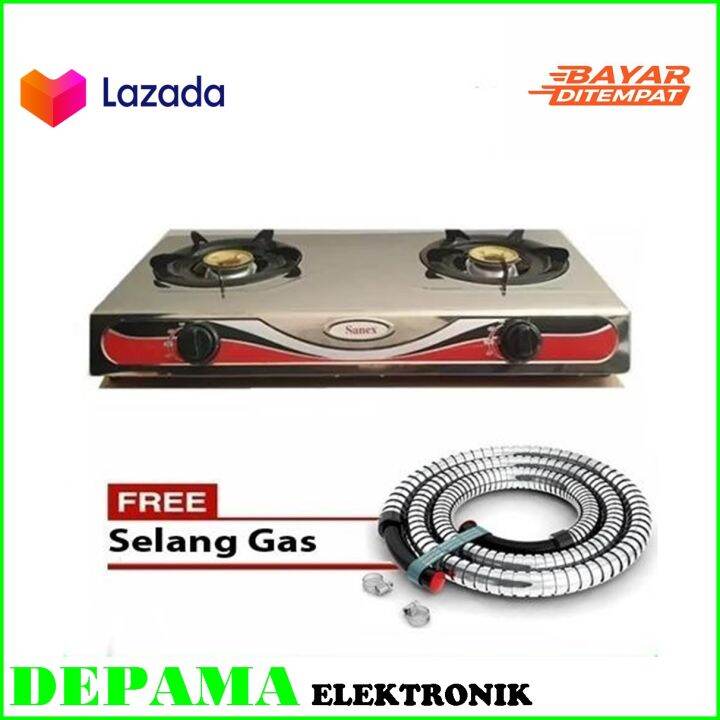 Kompor Gas Sanex 2 Tungku K 608s Selang Dan Regulator Lazada Indonesia