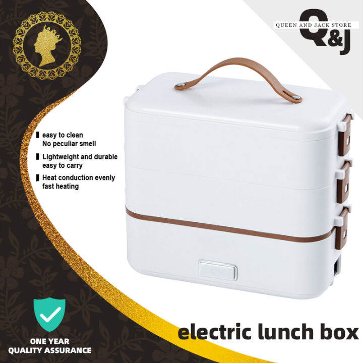 [1 year warranty] Q&J Electric lunch box multifunctional portable three