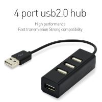 Adaptor HUB Spliter USB Mini 4-Port Adaptor Hub USB 2.0 Kecepatan Tinggi Warna Hitam untuk Aksesori Komputer PC