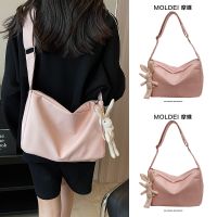 Summer summer high-end niche messenger bag women 2023 new trendy pink lazy wind large-capacity shoulder bag 【QYUE】