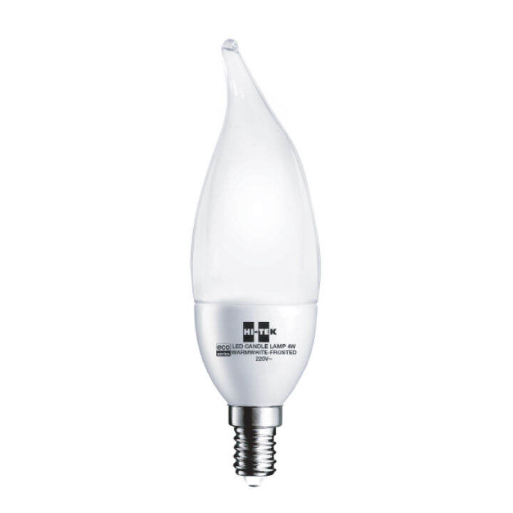 hi-tek-eco-series-หลอดจำปา-led-4w-ทรงเปลวเทียน-กระจกฝ้า-แสงนวล