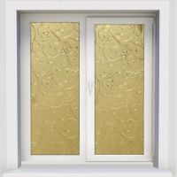 Length 200cm Gold Vine 3D Static Cling Decorative Privacy etched Glass Window Film Vinyl No-Glue Drop-shipping Laser Films Window Sticker and Films