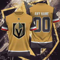 （Contact customer service to send pictures or names for free customization）NEW!! Personalized Vegas Golden Hockey Knights Team 2023 3D T-shirt Gift Fan（Adult and Childrens Sizes）Casual T-shirt