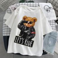 COD [Mens Womens T-Shirt]Teddy Bear T-Shirt Round Neck Short Sleeve T-Shirt Loose and Comfortable Printed T-Shirt_02