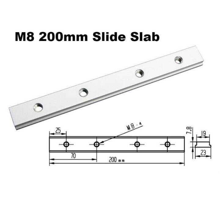 【support】 CRAZY DEAL mall M6 M8 200mm Slide Slab For T-slot T-track ...