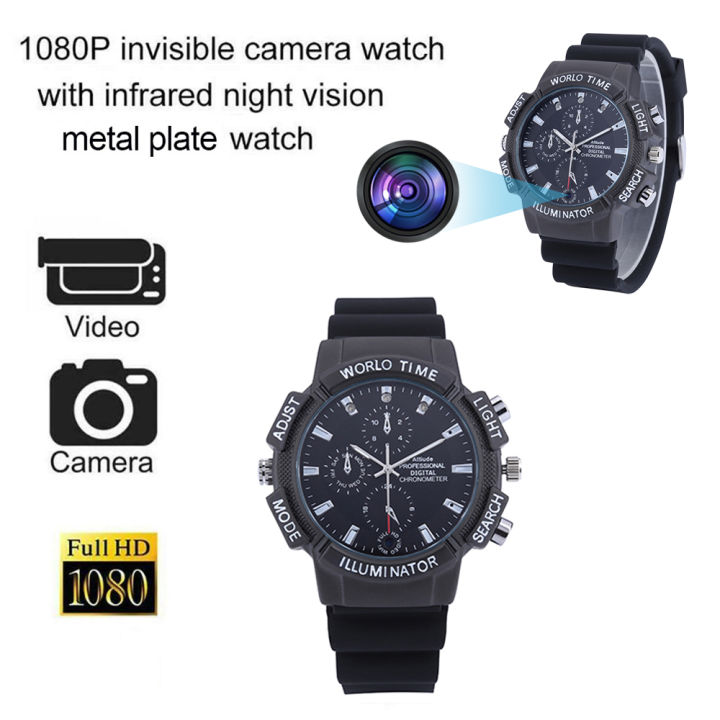 นาฬิกาข้อมือกล้อง1080p-ขนาดเล็ก-hd-กล้องบันทึกวีดีโอถ่ายภาพการตรวจจับการเคลื่อนไหวด้วยอินฟราเรดการบันทึกใช้งานเสียงการมองเห็นได้ในเวลากลางคืน