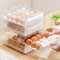 [COD] Egg box double-layer drawer egg tray refrigerator fresh storage transparent pet