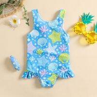 Baby Girl Swimming Clothing Ruffle Sleeveless Bikini Swimwear Girls Swimsuit Bathing Beach Newborn Set Kid Costume Clothes