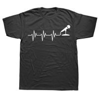 Novelty Microphone Heartbeat Funny Singer Singing T Shirts Streetwear Short Sleeve Birthday Gifts Summer Style T shirt Men XS-6XL