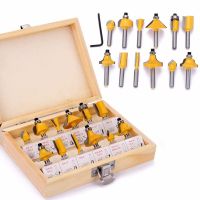 【DT】hot！ 12pcs Milling Cutter Set 8mm Straight Sawdust Tungsten Carbide Finishing Cutting Woodworking