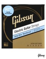 GIBSON  SEG-BWR9 Electric Guitar String สายกีตาร์ไฟฟ้า เบอร์ 9 แบบนิกเกิล ของแท้ 100% รุ่น Brite Wire Reinforced (Ultra Lights .009 - .042) ** Made in USA **