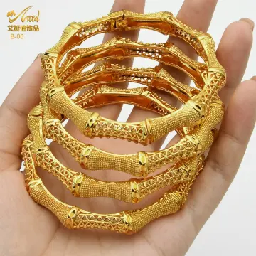 24k Rose Gold Titanium Magnetic Bracelet Bangle, Gold Bangles, Women B –  HandTstudio