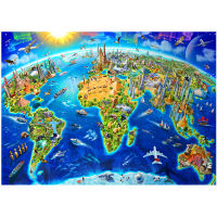 Jigsaw Puzzles 1000 Pieces Children Adult Decompression Games Manual Educational Toys Birthday Gift Landmarks Around the Globe