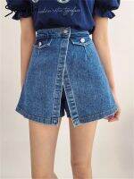 【hot】 Syiwidii Split Jeans Shorts Skirts New Waisted A Korean Fashion Straight