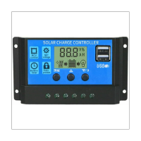 100A Solar Charge Controller Solar Panel Battery Intelligent Regulator Solar Multi-Function Controller with Dual USB Port, LCD Controller