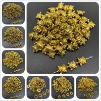 4/5/6/8/10mm Gold color Connector Alloy Beads DIY Jewelry Findings Components Charms Pendants Spacer Beads For Jewelry Making Beads